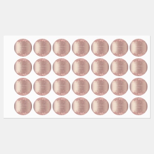 Roos Gold Glitter Labels Sjabloon met aangepaste t (Vel)
