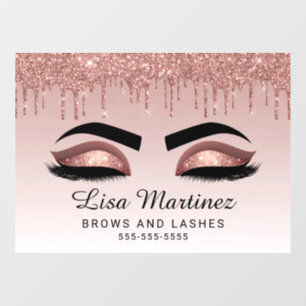 Roos Gold Glitter Lash Brow Beauty Business Raamsticker