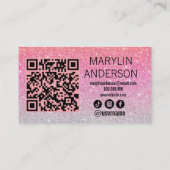 Roos Gold Glitter Lash Tech QR-code scanbaar Visitekaartje (Achterkant)