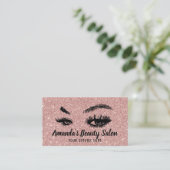 Roos Gold Glitter Lashes & Brows Makeup Artist Visitekaartje (Staand voorkant)