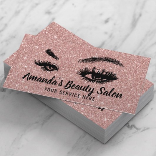 Roos Gold Glitter Lashes & Brows Makeup Artist Visitekaartje