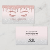 Roos Gold Glitter Lashes & Brows Makeup Artist Visitekaartje (Voorkant / Achterkant)