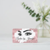 Roos Gold Glitter Lashes Eyes and Brows Business Contactkaartje (Staand voorkant)