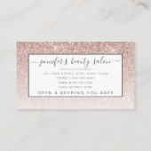 Roos Gold Glitter Lashes Monogram Open Covid Visitekaartje (Achterkant)