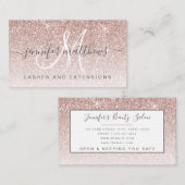 Roos Gold Glitter Lashes Salon Open Covid Safety Visitekaartje (Voorkant / Achterkant)