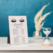 Roos Gold Glitter Lashes Salon Price Menu Plaque Fotoplaat (Zijkant)
