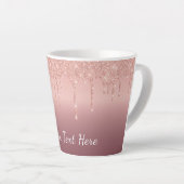 Roos Gold Glitter Latte Mok met aangepaste tekst (Rechterhoek)