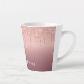 Roos Gold Glitter Latte Mok met aangepaste tekst (Rechts)