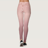 Roos Gold Glitter Leggings Aangepaste tekst en let (Achterkant)