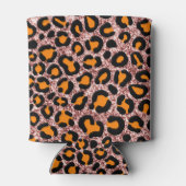 Roos Gold Glitter Leopard Girly Cheetah Birthday Blikjeskoeler (Achterkant)