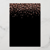 Roos Gold Glitter Leopard Glam Black 30th Birthday Folie Uitnodiging (Achterkant)