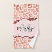 Roos Gold Glitter Leopard Print Bad Handdoek (Handdoek)