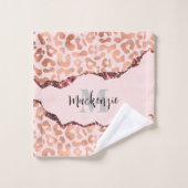 Roos Gold Glitter Leopard Print Bad Handdoek (Wasdoekje)