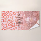 Roos Gold Glitter Leopard Print Badhanddoek (Badhanddoek)