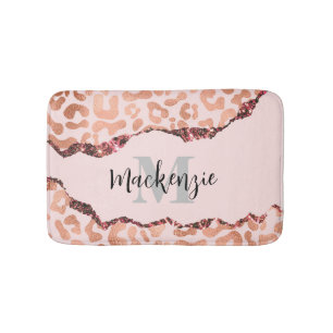 Roos Gold Glitter Leopard Print Badmat
