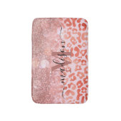 Roos Gold Glitter Leopard Print Badmat (Voorkant Verticaal)