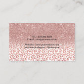Roos Gold Glitter Leopard Print Beauty Salon Visitekaartje (Achterkant)