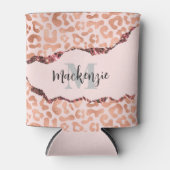 Roos Gold Glitter Leopard Print Blikjeskoeler (Voorkant)