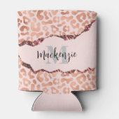 Roos Gold Glitter Leopard Print Blikjeskoeler (Achterkant)