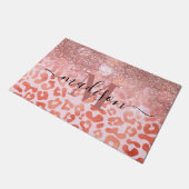 Roos Gold Glitter Leopard Print Deurmat (Schuin)