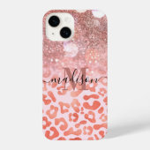 Roos Gold Glitter Leopard Print iPhone Hoesje (Achterkant)