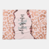Roos Gold Glitter Leopard Print Theedoek (Horizontaal)