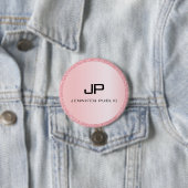 Roos Gold Glitter Let Monogramed Sjabloon Ronde Button 7,6 Cm (In situ)