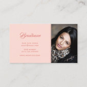  Roos Gold Glitter Licht Roze Aangepaste Foto Visitekaartje (Achterkant)