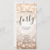 Roos Gold Glitter Lights 40e Verjaardagsprogramma' Kaart (Voorkant)