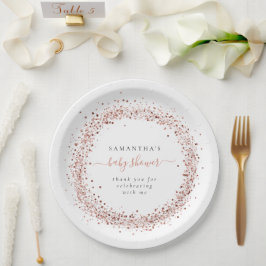 Roos Gold Glitter Lijst Naam Bedankt Baby shower Papieren Bordje