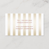 Roos Gold Glitter Lips Gold Stripes Makeup Artist Visitekaartje (Achterkant)