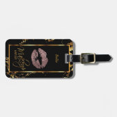 Roos Gold Glitter Lips - Makeup Artist Bagagelabel (Voorkant horizontaal)