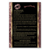 Roos Gold Glitter Lipsense Senegence Instructies Kaart (Achterkant)