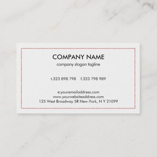 Roos Gold Glitter Logo Visitekaartje (Achterkant)