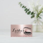 Roos Gold Glitter Long Eyelash Makeup Artist Visitekaartje (Staand voorkant)