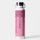 Roos Gold Glitter look Drivers die u aanpast Waterfles (Achterkant)