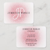 Roos Gold Glitter look Elegant Monogram Modern Visitekaartje (Voorkant / Achterkant)