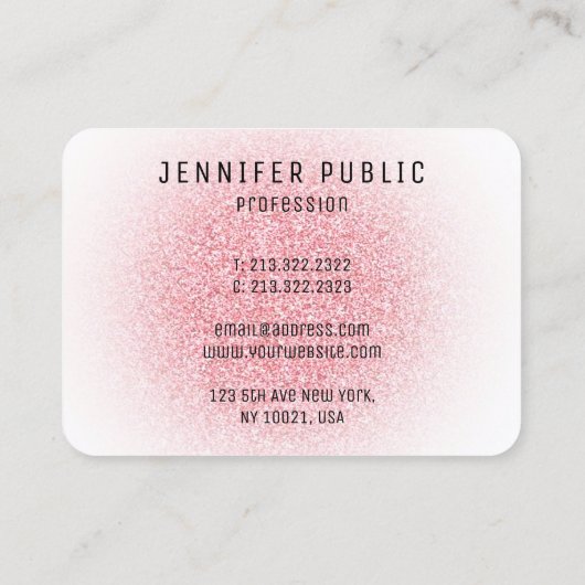 Roos Gold Glitter look Elegant Monogram Modern Visitekaartje (Achterkant)