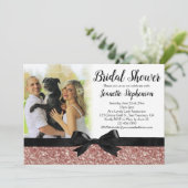 Roos Gold Glitter-look Lint Vrijgezellenfeest foto Kaart (Staand voorkant)