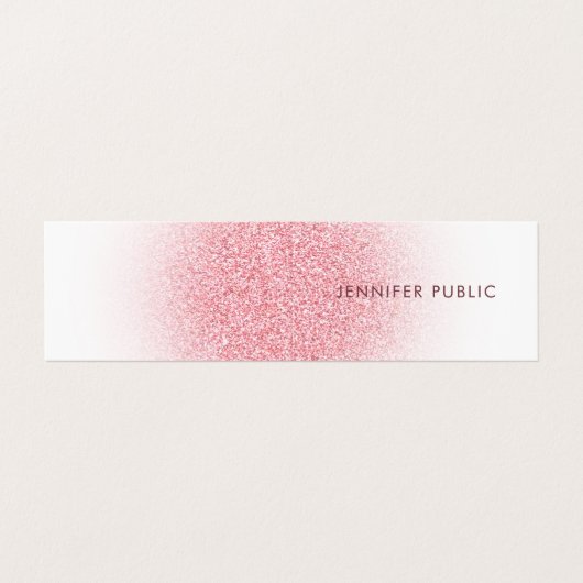 Roos Gold Glitter look Modern Elegant Sjabloon Visitekaartje (Buitenkant ongevouwen)