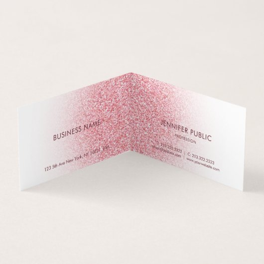 Roos Gold Glitter look Modern Elegant Sjabloon Visitekaartje (Binnen)