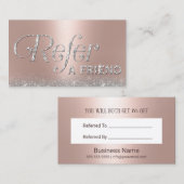 Roos Gold Glitter Lux Typografie Salon Referral (Voorkant / Achterkant)
