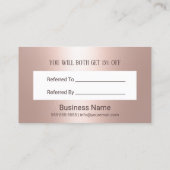 Roos Gold Glitter Lux Typografie Salon Referral (Achterkant)