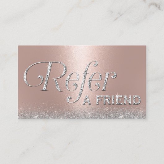 Roos Gold Glitter Lux Typografie Salon Referral (Voorkant)