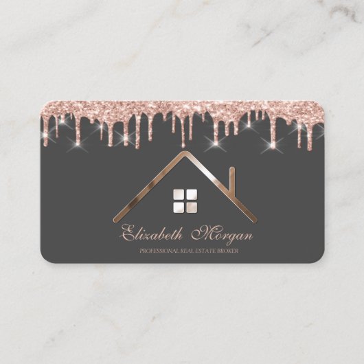 Roos Gold Glitter maakt gebruik van Real Estate Ag Visitekaartje (Voorkant)