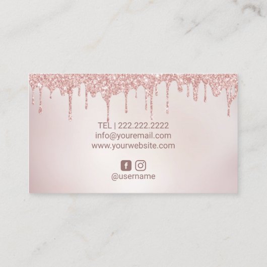 Roos Gold Glitter maakt grafische lips zichtbaar v Visitekaartje (Achterkant)