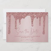 Roos Gold Glitter maakt Quinceanera de datum op Save The Date (Voorkant)