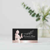 Roos Gold Glitter Maid Schoonmaak Huishouden Visitekaartje (Staand voorkant)