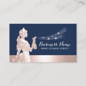 Roos Gold Glitter Maid Schoonmaak Marine Housekeep Visitekaartje (Voorkant)