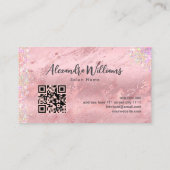 Roos Gold Glitter Make-up Artist Lips Salon Visitekaartje (Achterkant)